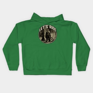 Woods Dude Bigfoot Bike Rider Kids Hoodie